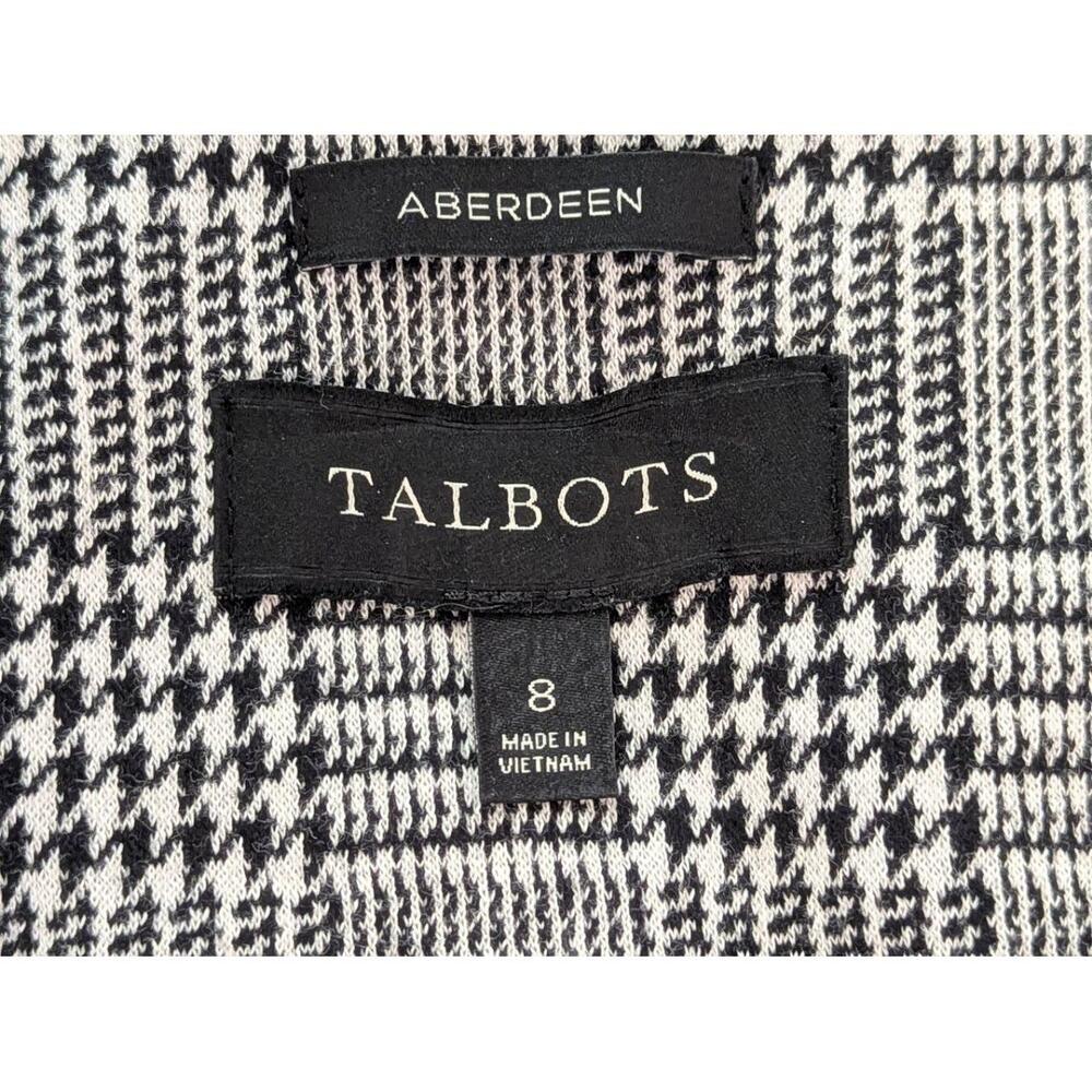 Talbots Houndstooth Blazer Women's 8 Black White Tailored Office Jacket Classic - Picture 11 of 16